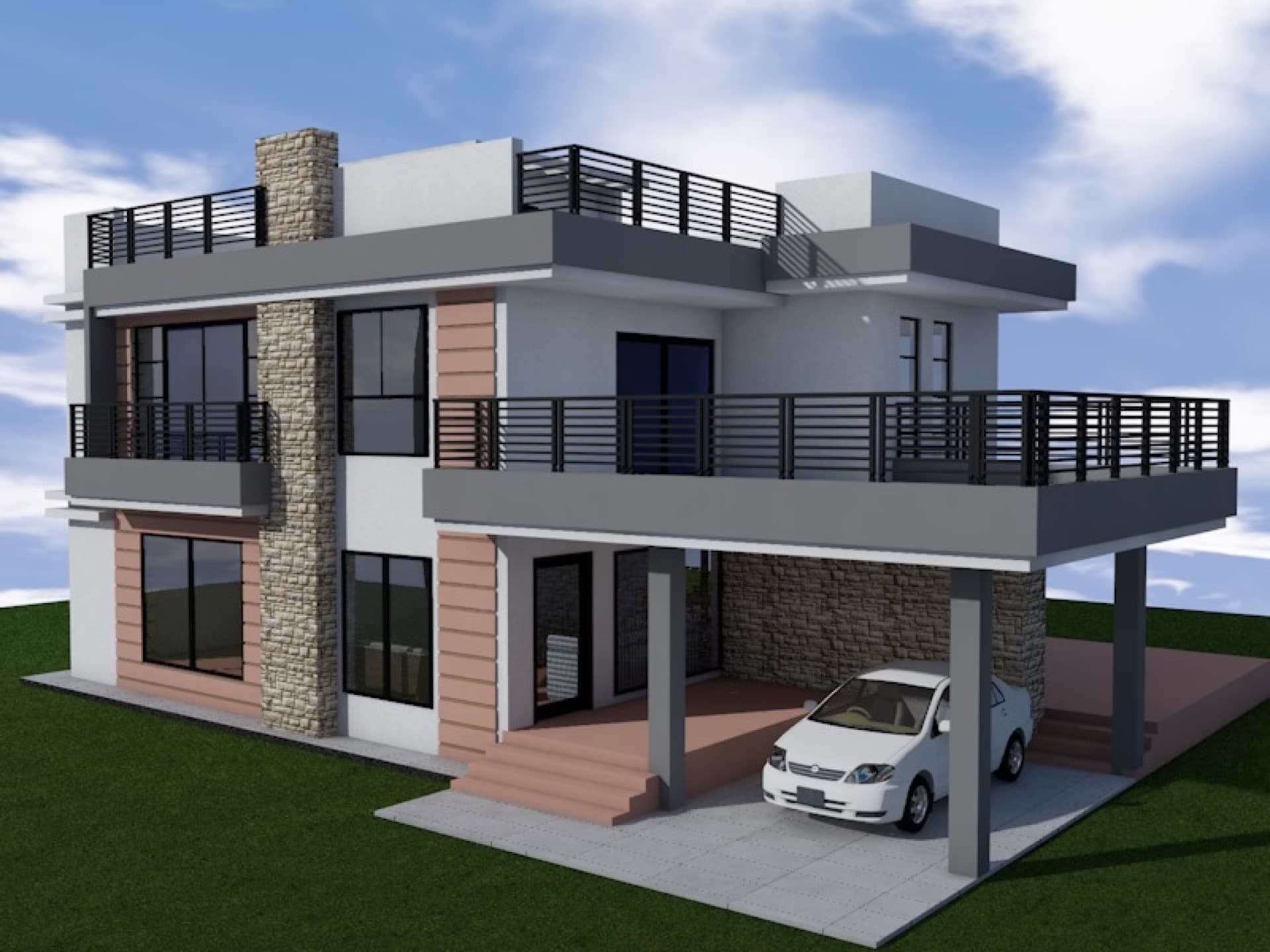 Modern Flat-Roof Maisonette view 3