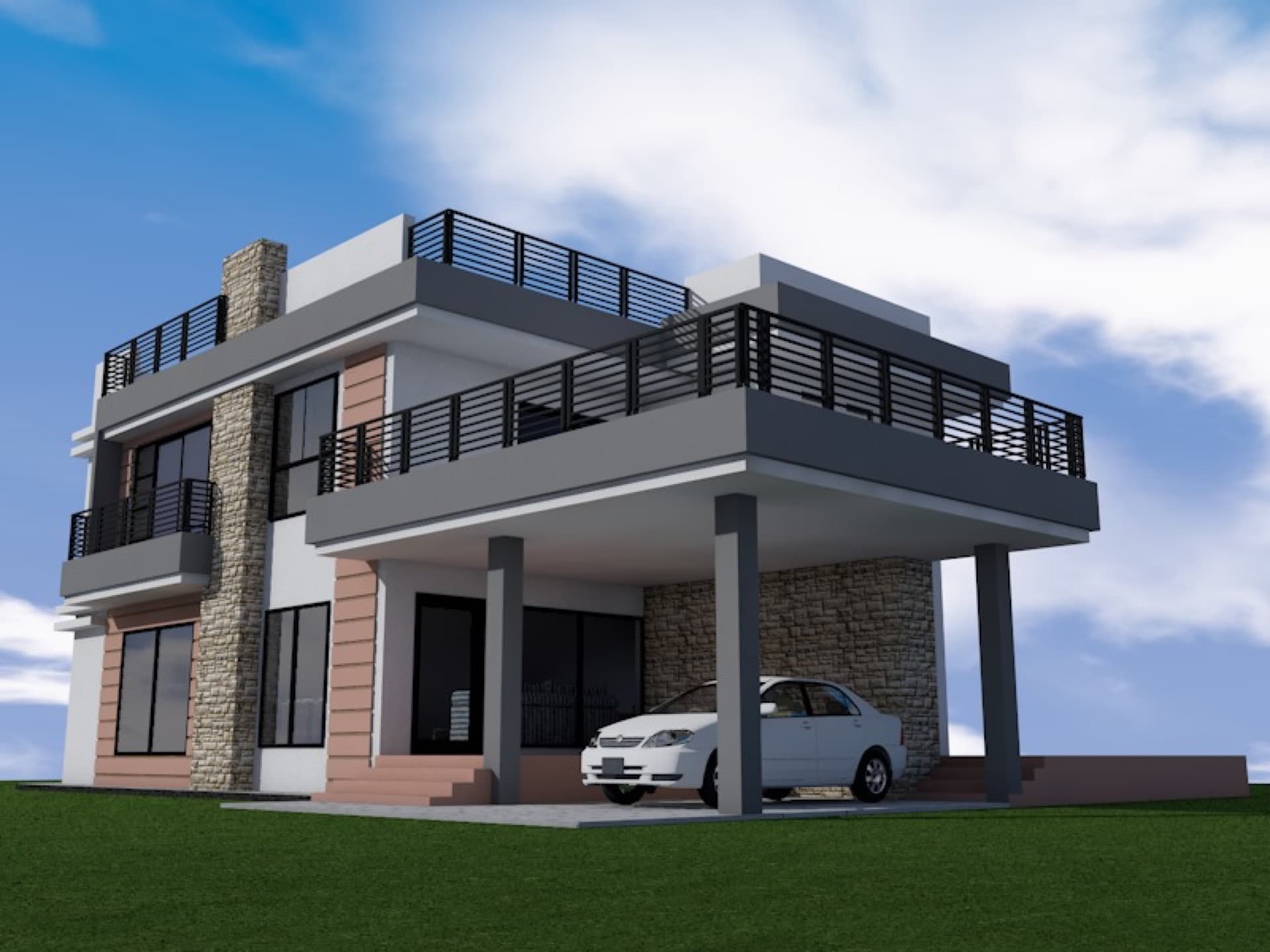 Modern Flat-Roof Maisonette